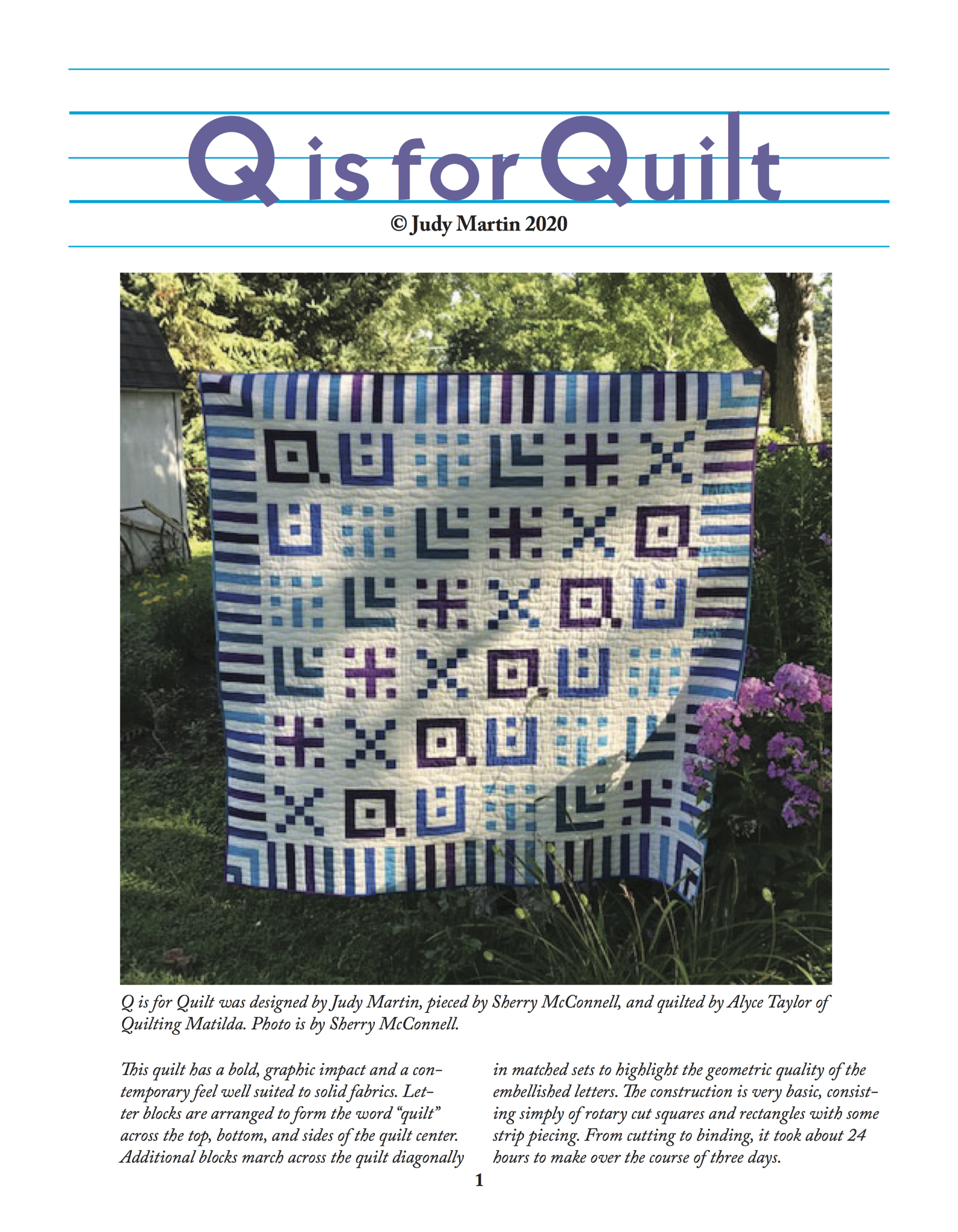 Q is for Quilt by Judy Martin cover artwork