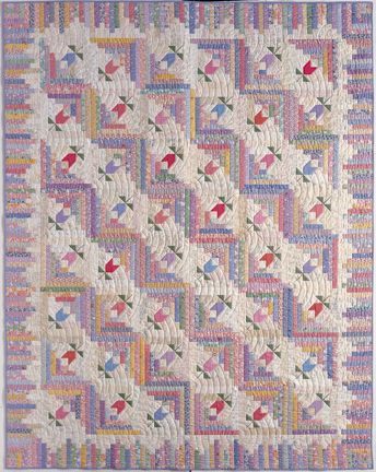 Quilt: Spring Valley Log Cabin by Judy Martin